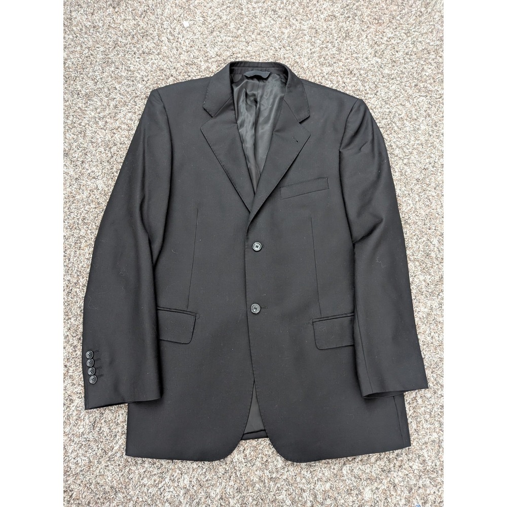 BARONI Couture Super 150s Wool‎ Suit Jacket Blazer Black, Men's Size 42R